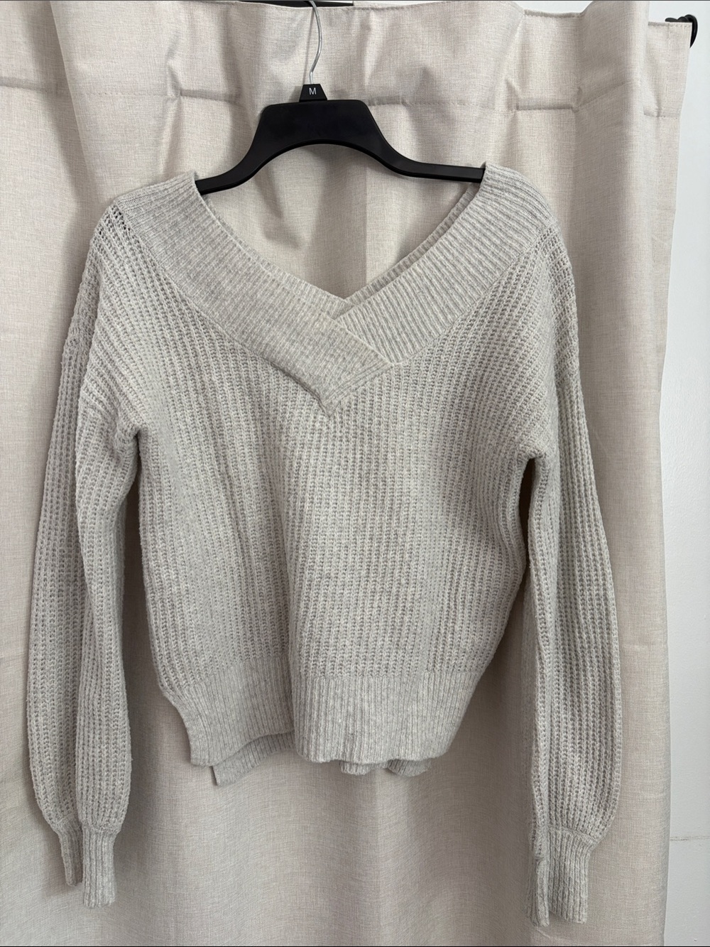 Gray V-Neck Sweater